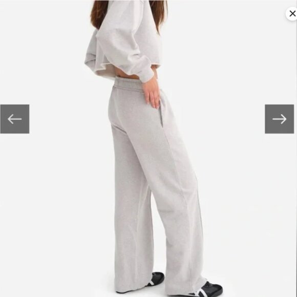 [NWT] MATE the Label Heather Grey Organic Fleece Front Seam Sweatpants - Large - Picture 3 of 9